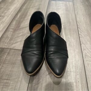 Black Leather Pointed Toe Shoes